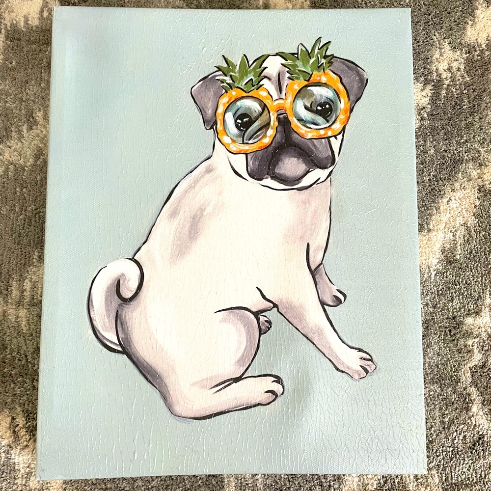 Island Pug Canvas Wall Decor